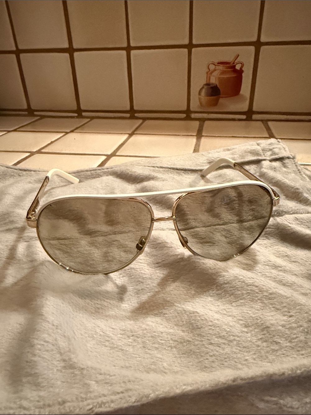 Gucci GG1827/S BNCK Gold White Aviator Sunglasses Made in Italy w/ Case - Picture 2 of 8